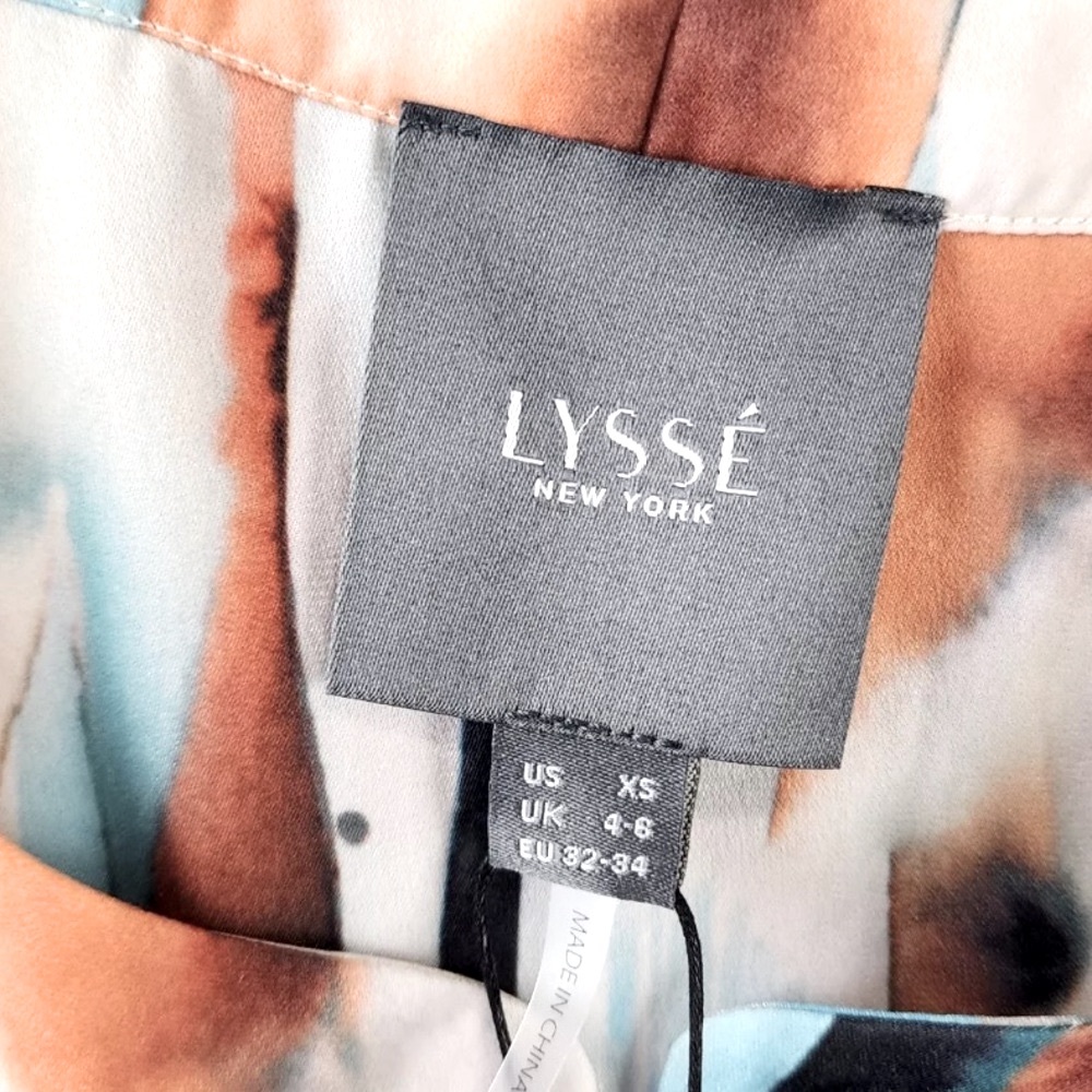 NWT [Lysse] Pastel Mandarin Neck Pocketed Split Hem Tunic Top Women’s Size XS - Picture 9 of 10